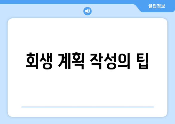 회생 계획 작성의 팁