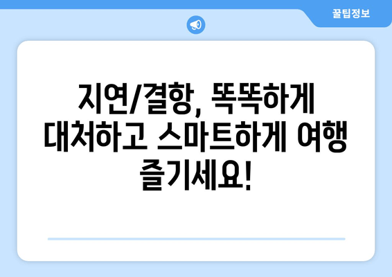 비행기 지연/결항, 실시간 확인부터 보상까지! 알아야 할 모든 것 | 지연/결항 대처 가이드, 보상 규정, 꿀팁