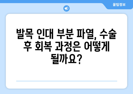 발목 인대 부분 파열, 수술이 필요할까요? | 발목 인대 부분 파열 수술 판단 기준, 수술 여부 결정 가이드