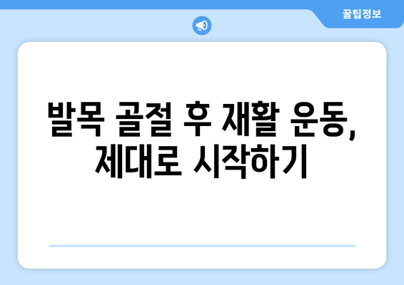 발목 골절 회복, 단계별 가이드| 발목 골절 후 성공적인 재활 위한 지침 | 발목 골절, 회복 과정, 재활, 운동, 치료