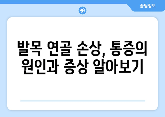 발목 연골 손상 통증, 이렇게 관리하세요! | 발목 통증, 연골 손상, 재활 운동, 통증 완화