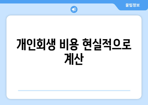 개인회생 비용 현실적으로 계산