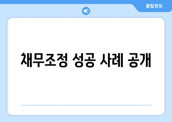 채무조정 성공 사례 공개