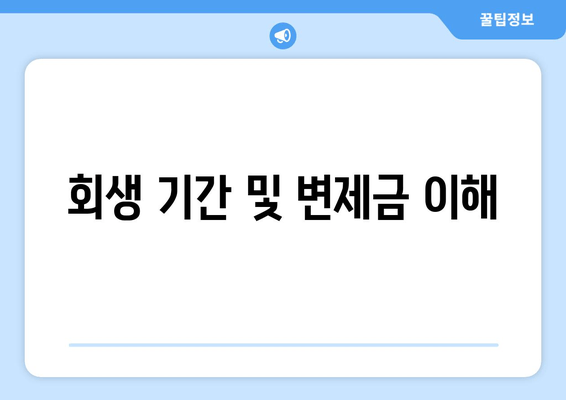 회생 기간 및 변제금 이해