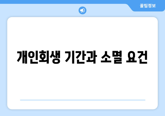 개인회생 기간과 소멸 요건