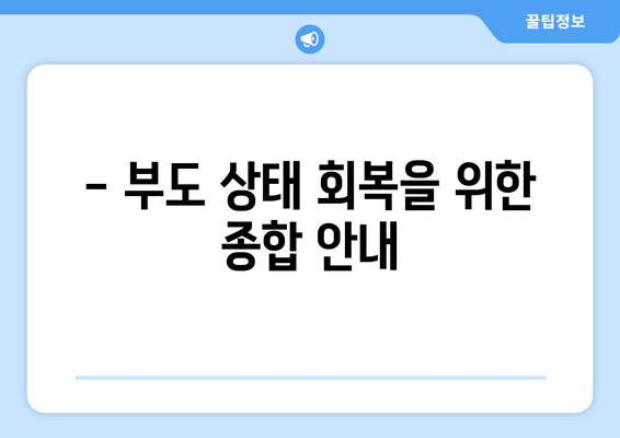 - 부도 상태 회복을 위한 종합 안내