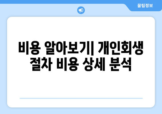 비용 알아보기| 개인회생 절차 비용 상세 분석