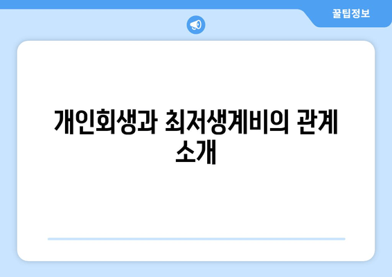 개인회생과 최저생계비의 관계 소개