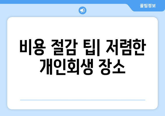 비용 절감 팁| 저렴한 개인회생 장소