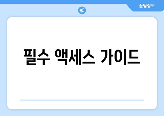 필수 액세스 가이드