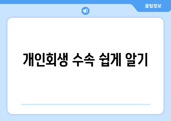 개인회생 수속 쉽게 알기