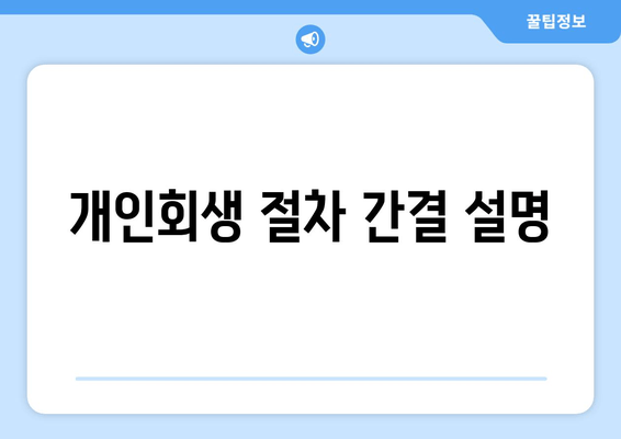 개인회생 절차 간결 설명