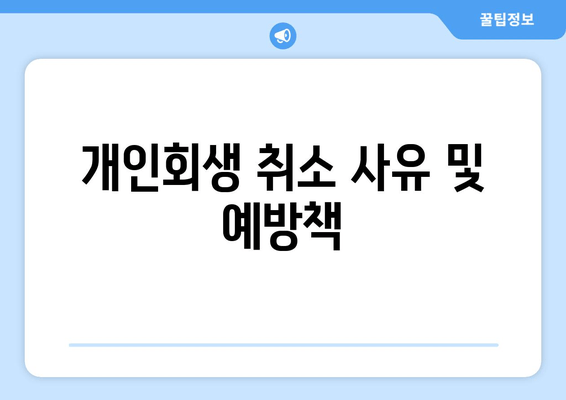 개인회생 취소 사유 및 예방책