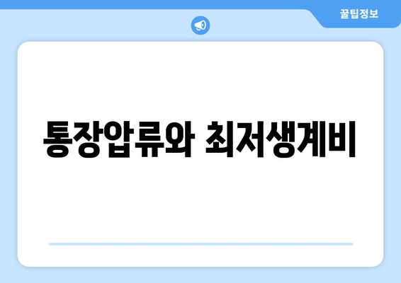 통장압류와 최저생계비