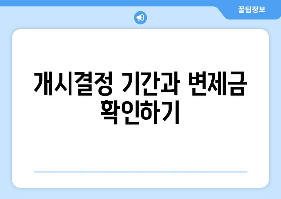 개시결정 기간과 변제금 확인하기