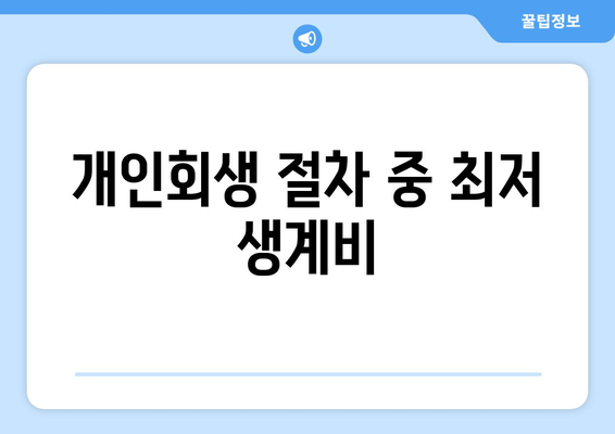 개인회생 절차 중 최저 생계비