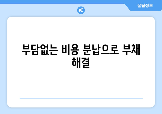 부담없는 비용 분납으로 부채 해결