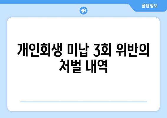 개인회생 미납 3회 위반의 처벌 내역