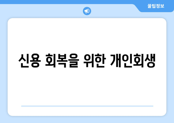 신용 회복을 위한 개인회생