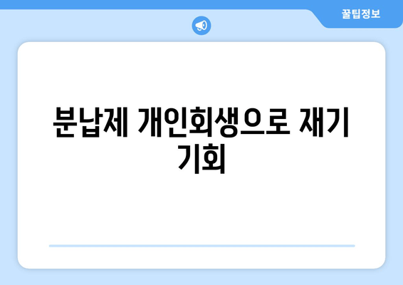 분납제 개인회생으로 재기 기회