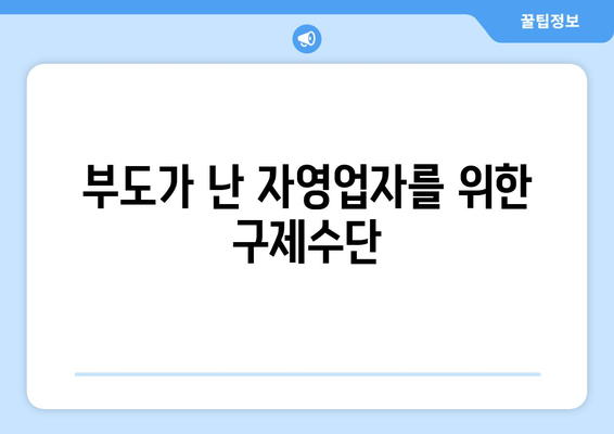 부도가 난 자영업자를 위한 구제수단