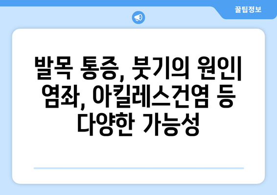 발목 부음, 염좌, 아킬레스건염? 원인과 대처법 완벽 가이드 | 발목 통증, 부상, 치료, 운동