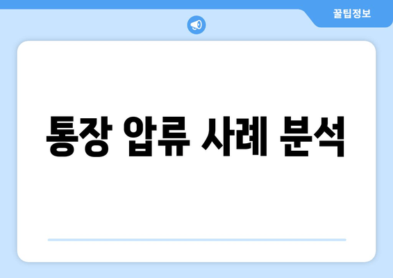 통장 압류 사례 분석