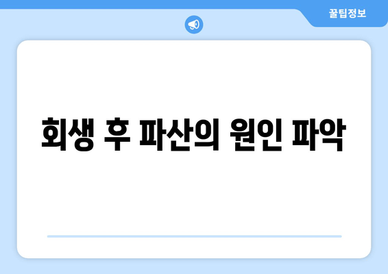 회생 후 파산의 원인 파악