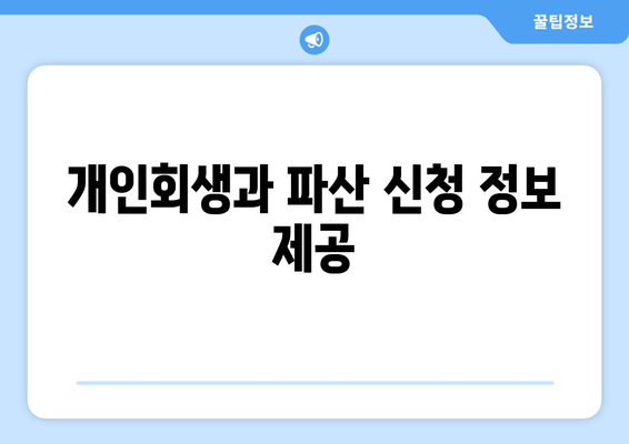 개인회생과 파산 신청 정보 제공