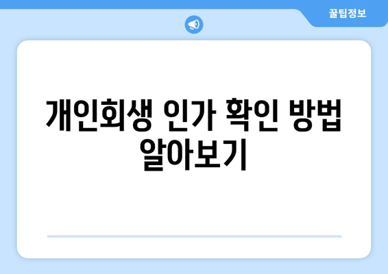 개인회생 인가 확인 방법 알아보기