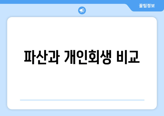 파산과 개인회생 비교