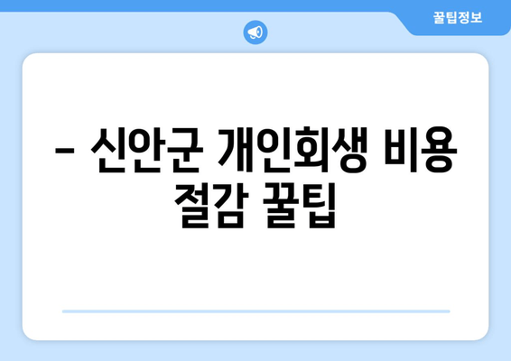 - 신안군 개인회생 비용 절감 꿀팁