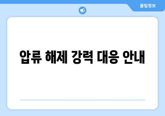 압류 해제 강력 대응 안내