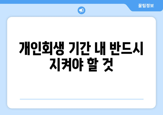 개인회생 기간 내 반드시 지켜야 할 것