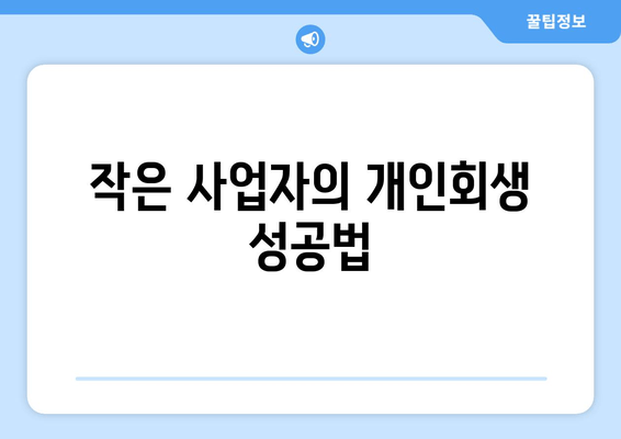 작은 사업자의 개인회생 성공법