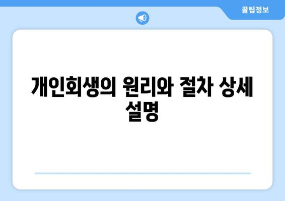 개인회생의 원리와 절차 상세 설명