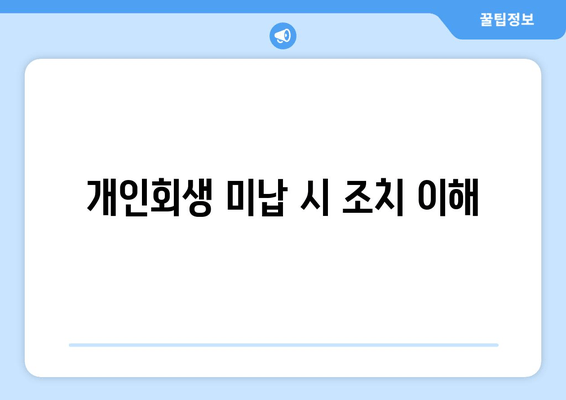 개인회생 미납 시 조치 이해