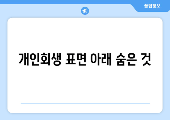 개인회생 표면 아래 숨은 것