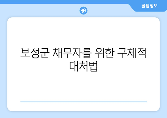 보성군 채무자를 위한 구체적 대처법