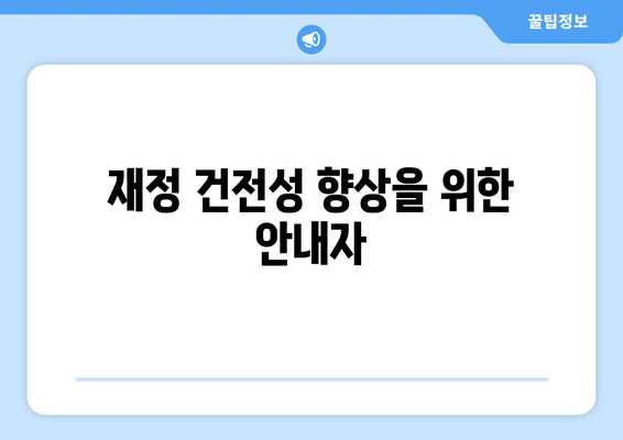 재정 건전성 향상을 위한 안내자