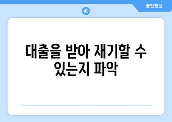 대출을 받아 재기할 수 있는지 파악