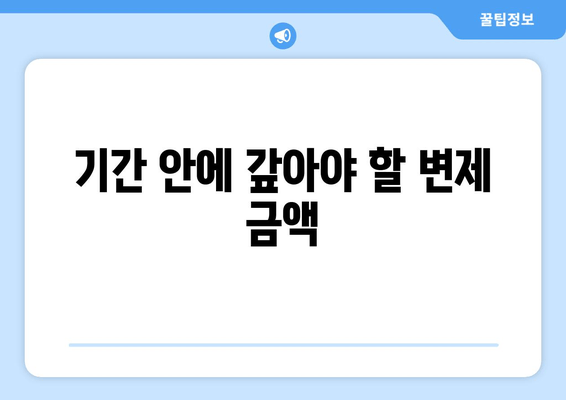 기간 안에 갚아야 할 변제 금액