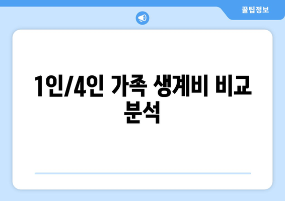 1인/4인 가족 생계비 비교 분석