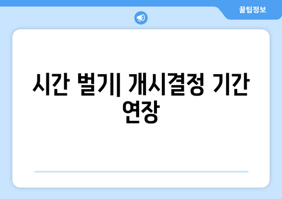 시간 벌기| 개시결정 기간 연장