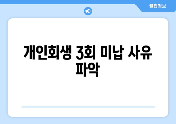 개인회생 3회 미납 사유 파악