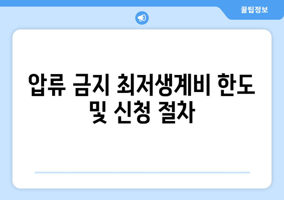 압류 금지 최저생계비 한도 및 신청 절차