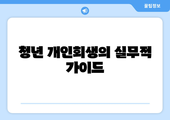 청년 개인회생의 실무적 가이드