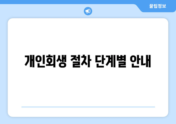 개인회생 절차 단계별 안내