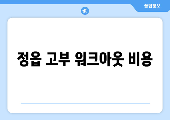 정읍 고부 워크아웃 비용