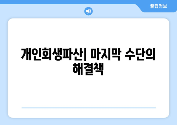 개인회생파산| 마지막 수단의 해결책